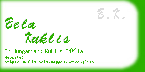 bela kuklis business card